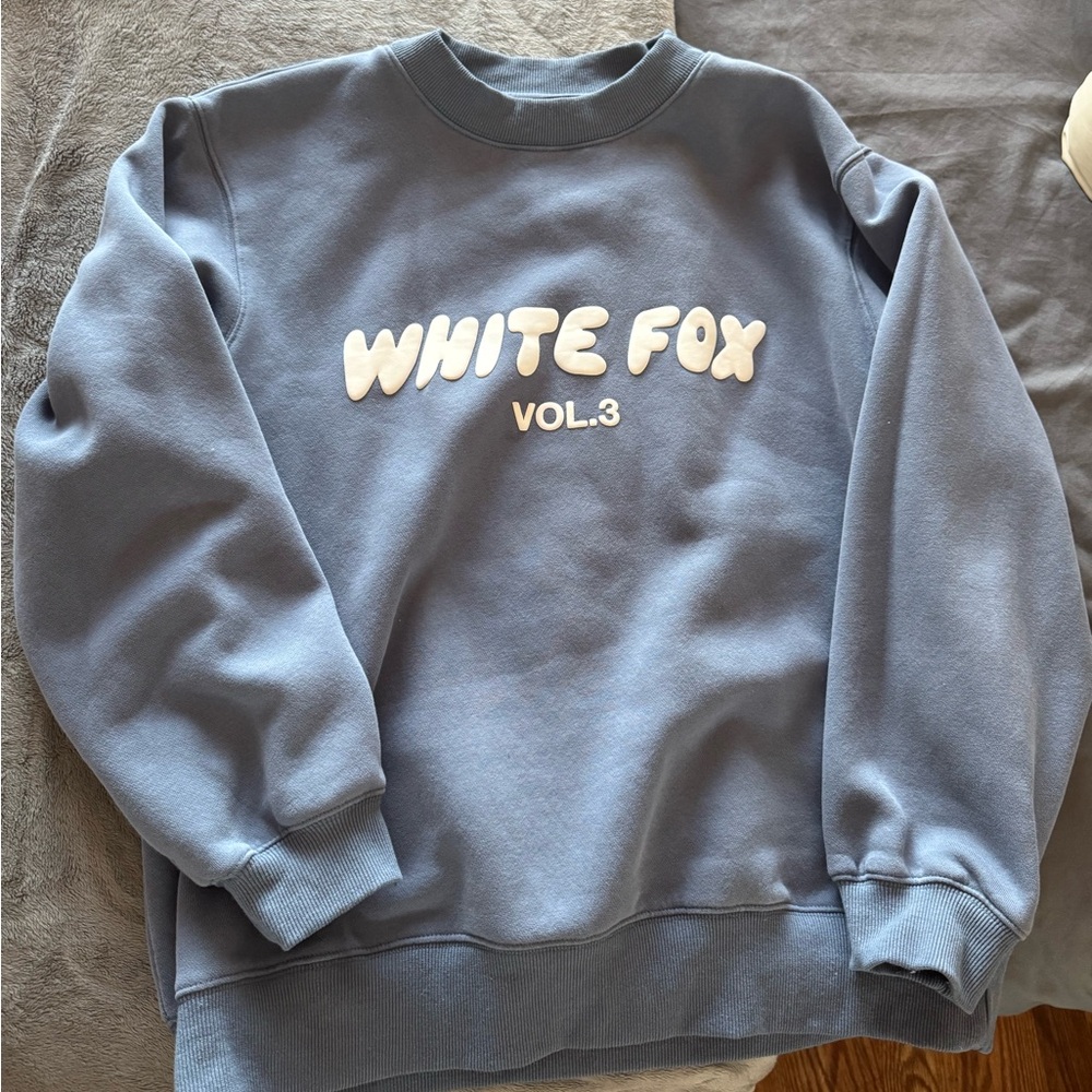 White Fox Boutique Blue Crew Neck Sweater
